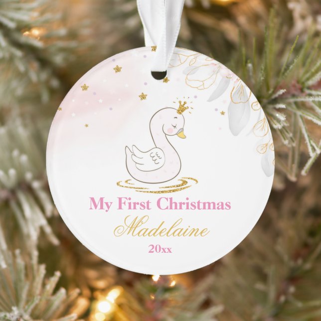 Ornamento Novo primeiro pedido de Natal bebê Swan (Árvore)