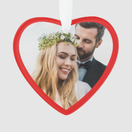 Ornamento Novo Vermelho de Foto de Natal