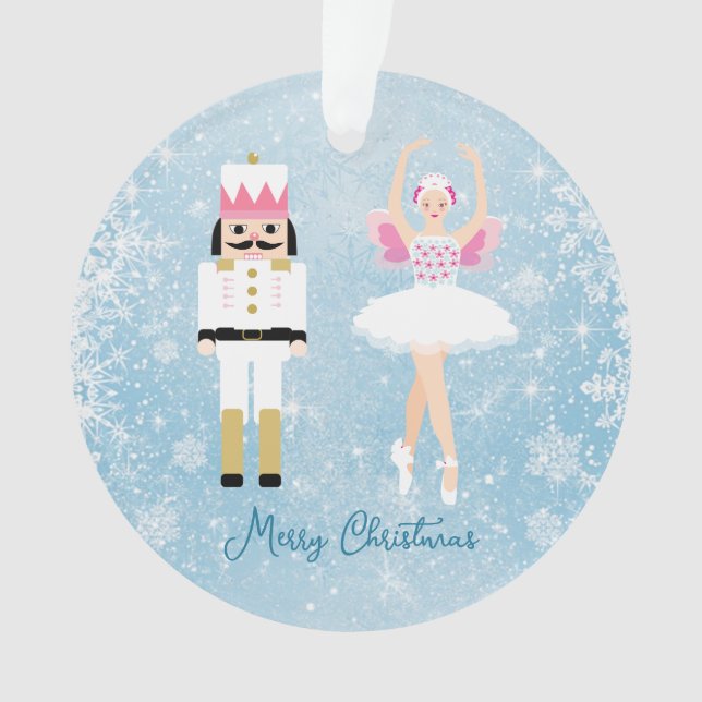 Ornamento Nutcracker Ballerina Snowflakes Ornament Acrílico (Frente)