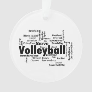 Ornamento Nuvem de Palavra de Voleibol