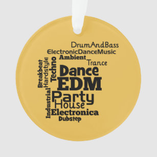 Ornamento Nuvem de Palavra do EDM Dance Party