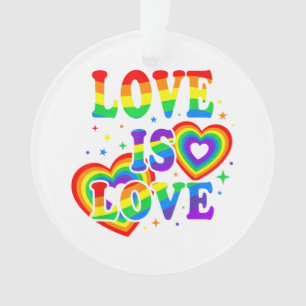 Ornamento O Amor LGBTQ é Amor Orgulho Gay Bandeira do Arco-Í