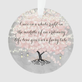 Ornamento O amor nos dá Fada Tale Coração Folha Casamento de