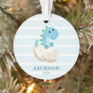 Ornamento O Bebê Dinossauro Bonito Personalizou o Natal