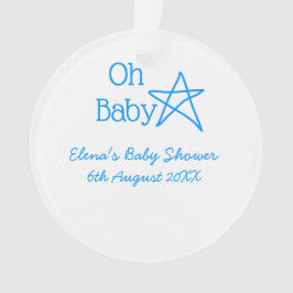Ornamento Ó chá de fraldas de estrelas azul bebê adiciona no