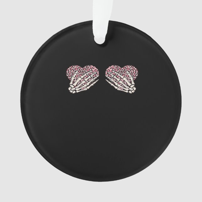 Ornamento O Esqueleto De Dia de os namorados Engraçado Mãos  (Frente)