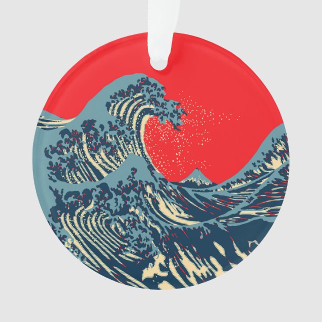 Ornamento O Excelente de Pop Hokusai Wave (Frente)