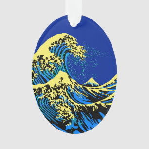 Ornamento O Excelente Hokusai Wave em estilo de Pop vibrante