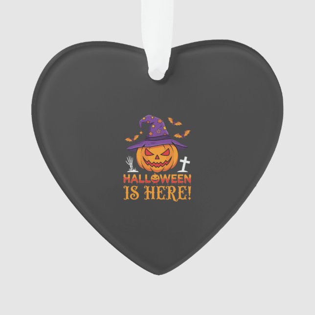 Ornamento O Halloween Chegou Bruxa Abóbora Vector (Frente)