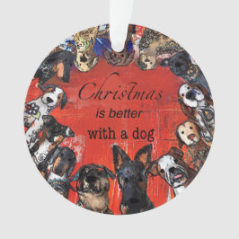 Ornamento O Natal é melhor com um cão