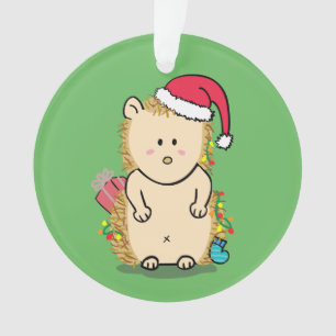 Ornamento O ouriço desarrumado engraçado do Feliz Natal