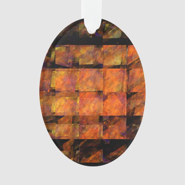 Ornamento O Oval Acrílico Abstrato de Wall Art (Frente)