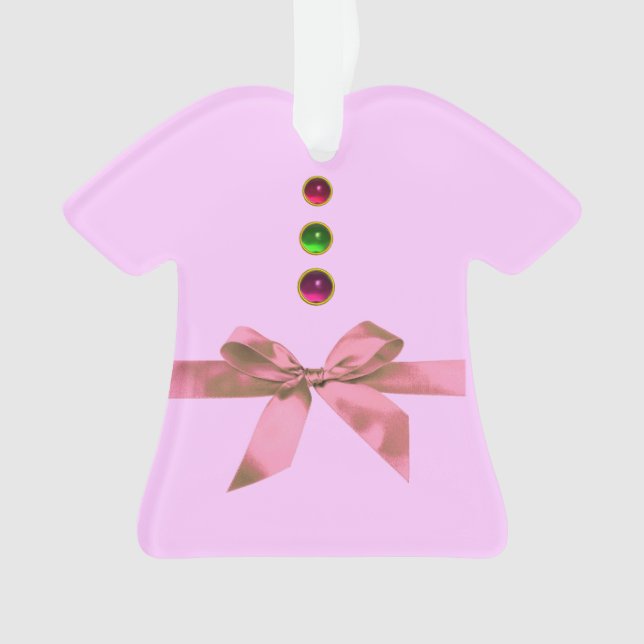 Ornamento O PRIMEIRO NATAL DE BABY É Rosa Ametist, Ruby Cerâ (Frente)