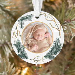 Ornamento O Primeiro Natal Moderno da Terra Moderna Elegante