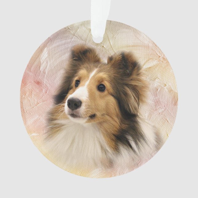 Ornamento O Sable Sheltie enfrenta (Frente)
