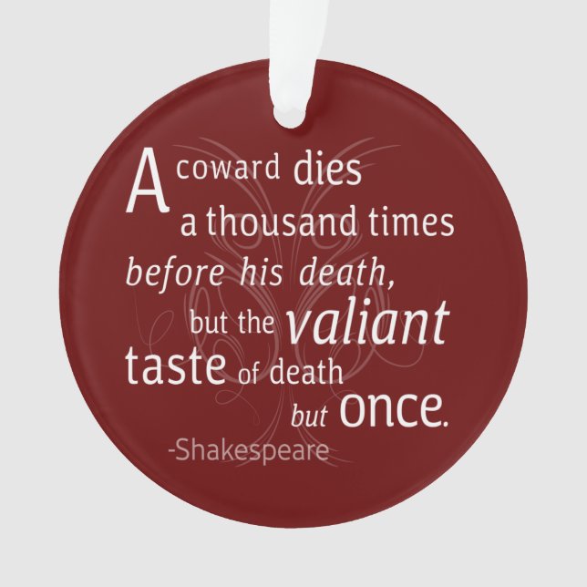 Ornamento O Valiant morre, mas uma vez Shakespeare (Frente)