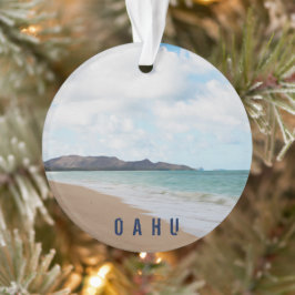 Ornamento Oahu Hawaii Tropical Beach 2 Foto e texto