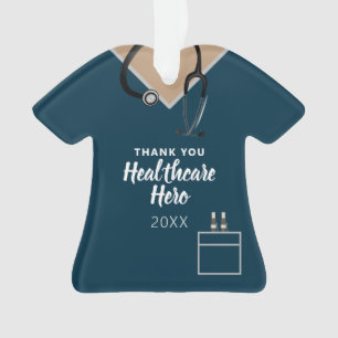 Ornamento Obrigado Healthcare Hero Frontline Worker Blue