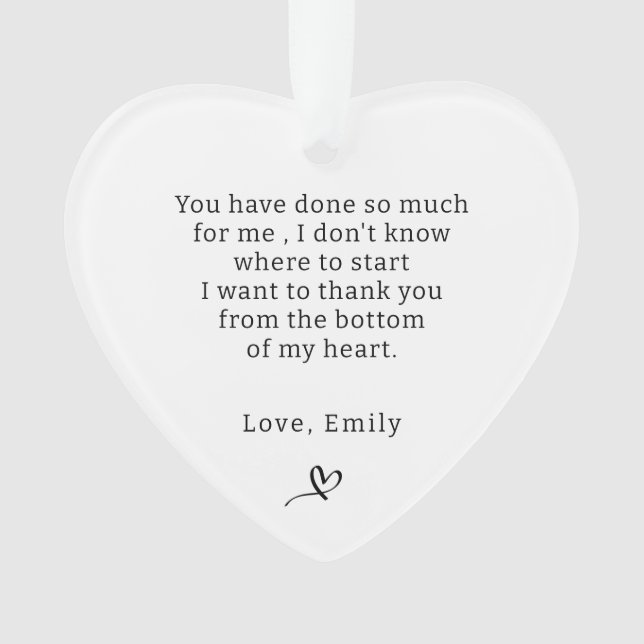 Ornamento Obrigado Presente Presente Personalizado Por Um Am (Frente)