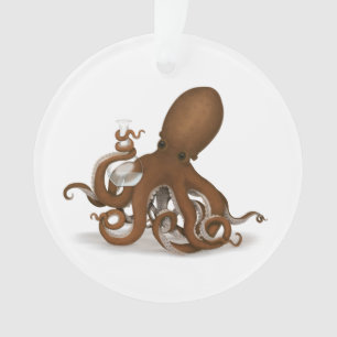 Ornamento Octopus Com Moluscos Flásticos Cephalópode Steam