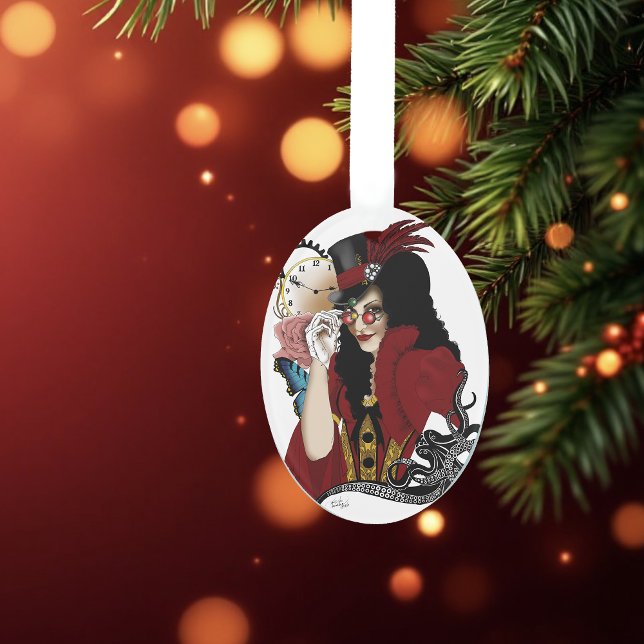 Ornamento Octopus Negro-Vetor-Vermelho-Vivo (Criador carregado)