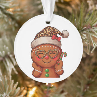 Ornamento Óculos de Coração de Natal de Biscoito de Gengibre