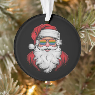 Ornamento Óculos de Sol do Papai Noel Orgulho Natal Pijama X