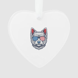 Ornamento Óculos de sol patrióticos para cães Westie Arte Ve