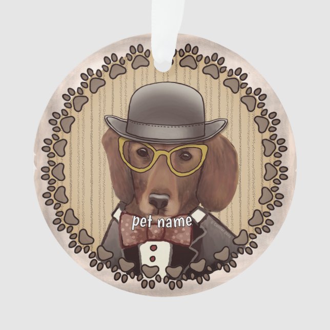 Ornamento Óculos de visto Dachshund Ornament (Frente)