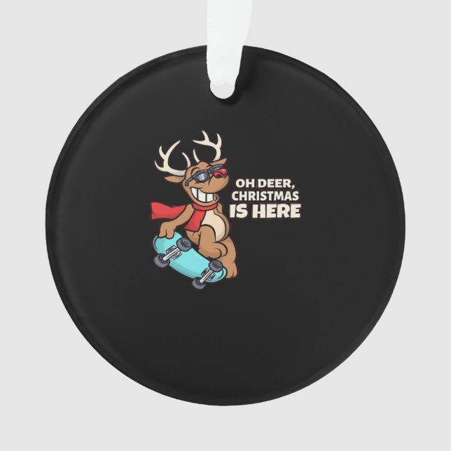Ornamento Oh Deer Christmas Celebration Holiday Design (Frente)