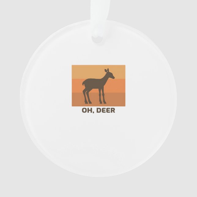 Ornamento Oh Deer Classic Simple Design (Frente)