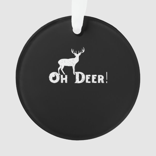 Ornamento Oh Deer Estilo Gráfico Limpo (Frente)
