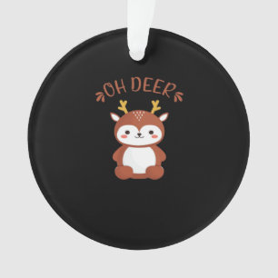 Ornamento Oh Deer Kawaii Estilo de Arte Divertido