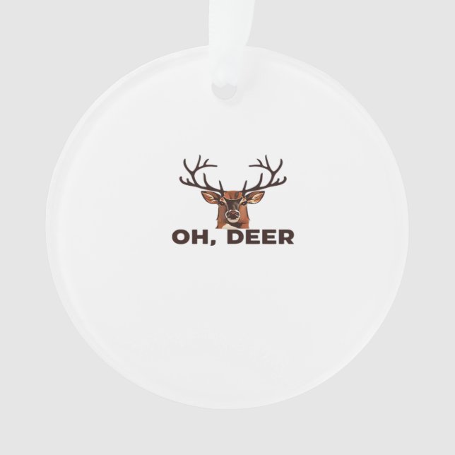 Ornamento Oh Deer Modern Clean Design Acrylic Ornament (Frente)