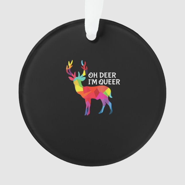 Ornamento Oh Deer Queer Funny Pun LGBT Pride Design (Frente)