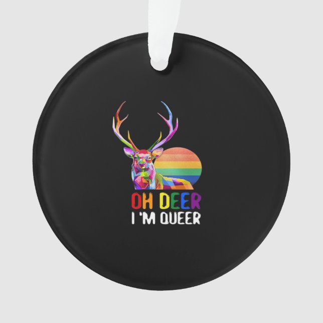 Ornamento Oh Deer Queer Minimal Modern StyleAcrylic Ornament (Frente)