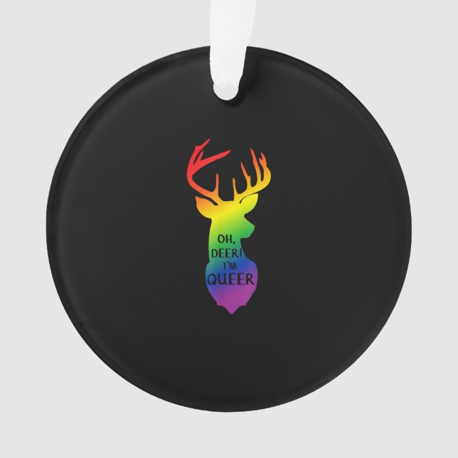 Ornamento Oh Deer Queer Pride Celebration Funny LGBT Gift (Frente)