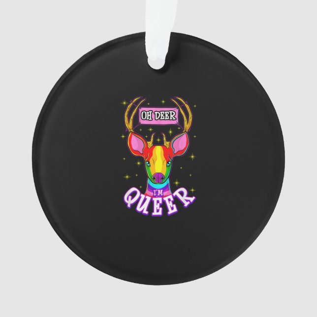 Ornamento Oh Deer Queer Pride Month Celebration Gift (Frente)