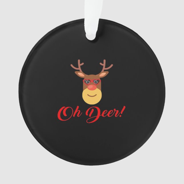Ornamento Oh Deer Retro Classic  Acrylic Ornament (Frente)