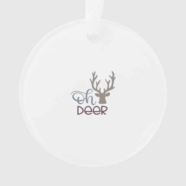 Ornamento Oh Deer Retro Classic Design Acrylic Ornament (Frente)