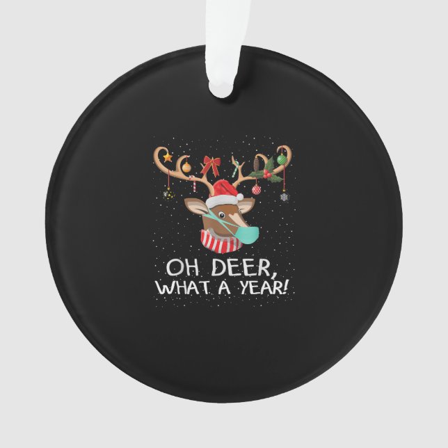 Ornamento Oh Deer What a Year Christmas Family Style (Frente)