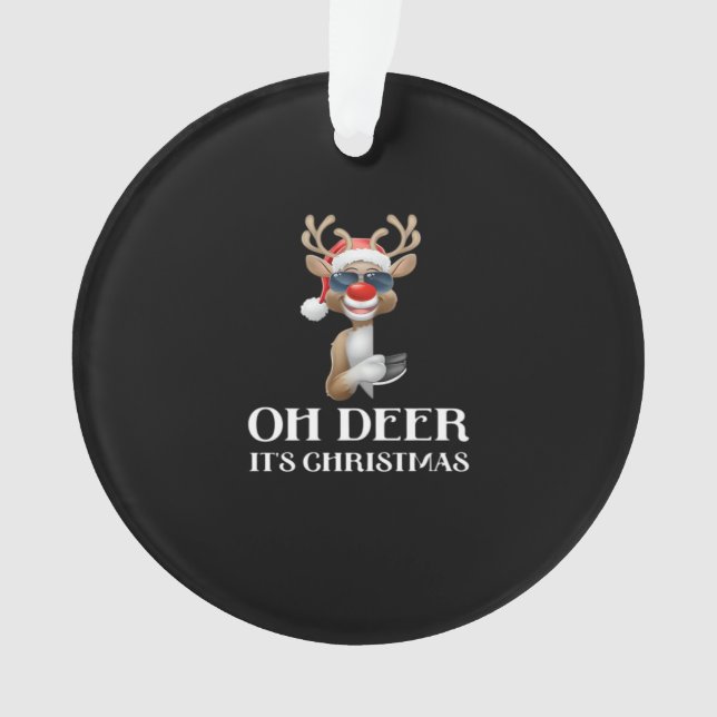 Ornamento Oh Veado É Natal Estilo Rena (Frente)