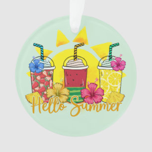 Ornamento Olá Summer Vibrant Tropical Fruta Smoothie