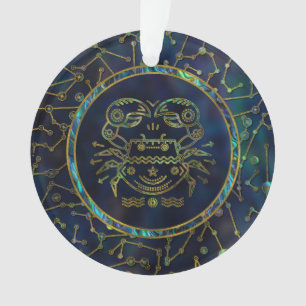 Ornamento Olmo Dourado do zodíaco do cancer na constelaçã