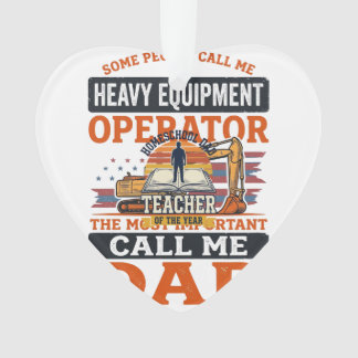 Ornamento Operador de Equipamento Pesado Pai Camisa Vintage