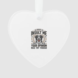 Ornamento Opinião de cachorro engraçado camiseta vintage des