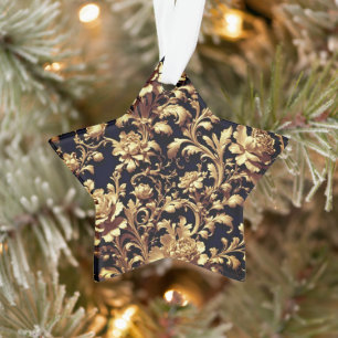 Ornamento Opulência Elegante: Barroco Flamengo Negro e Doura