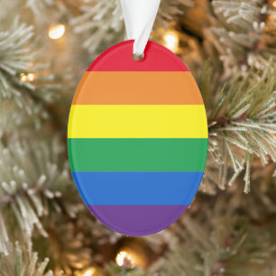 Ornamento Orgulho de cores arco-íris listras Lgbt gay Natal