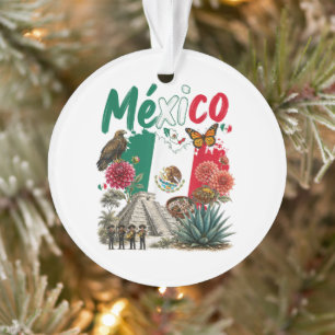 Ornamento Orgulho do Patrimônio Mexicano Bandeira Mexicana