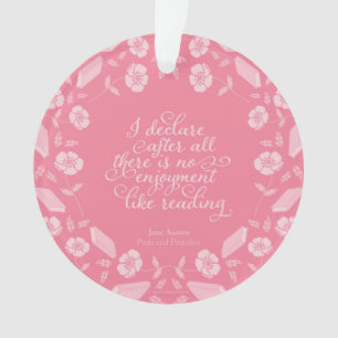 Ornamento Orgulho floral de Jane Austen & citações Bookish